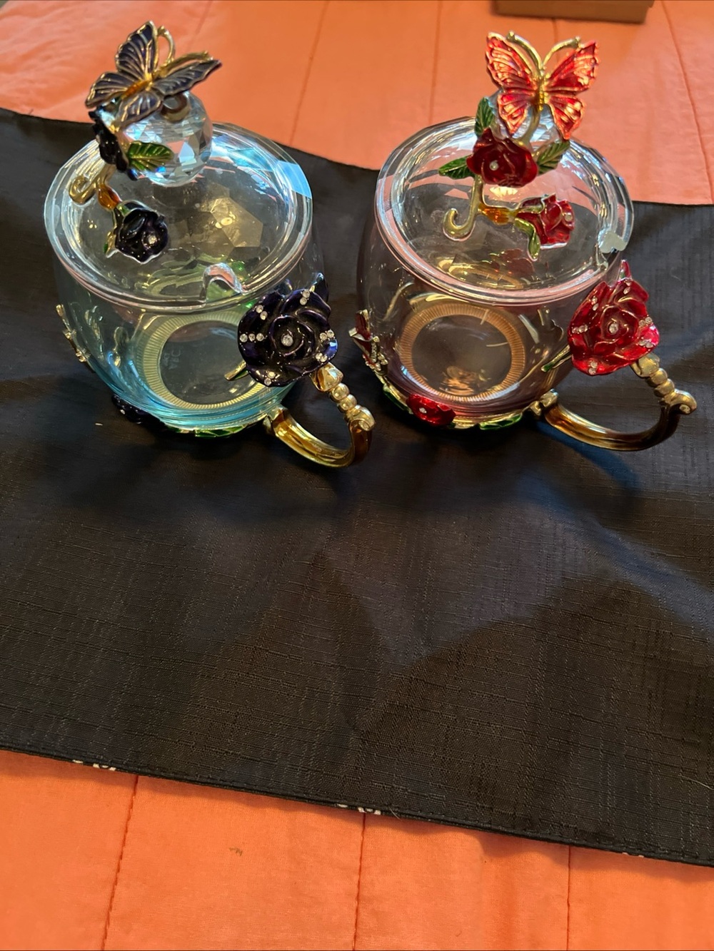 Beautiful glass sugar bowls